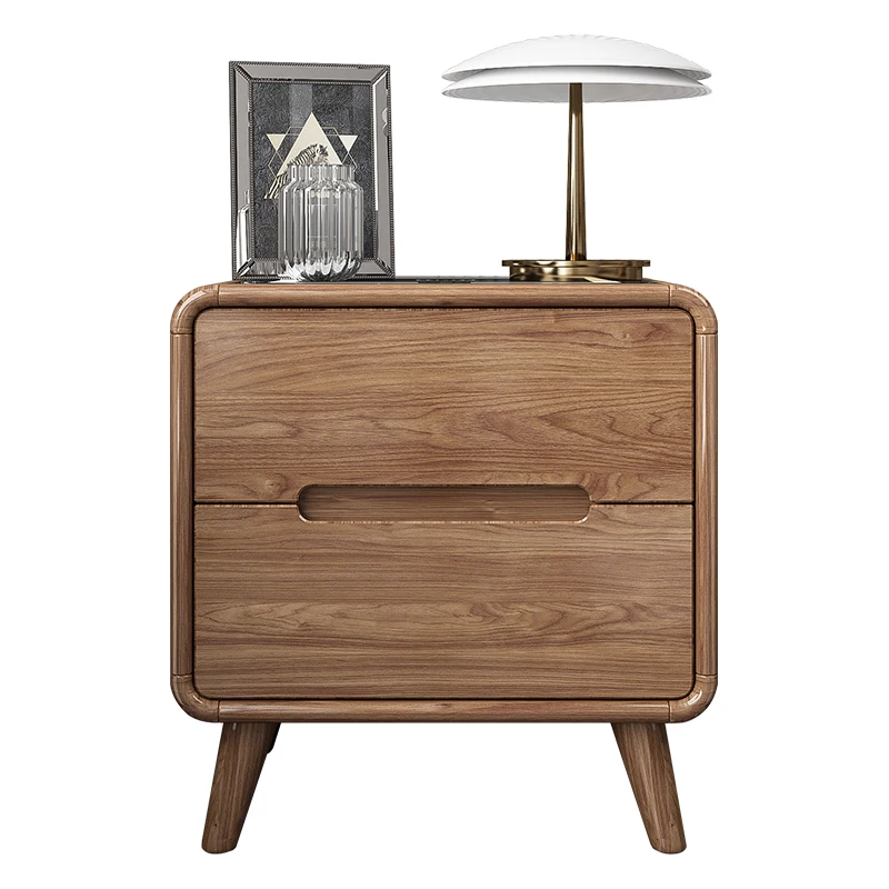 New Chinese smart bedside table bedroom storage cabinet with lamp simple rechargeable storage cabinet