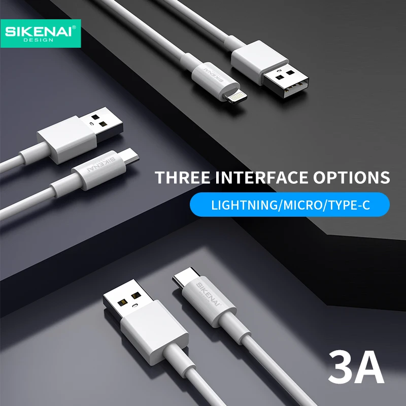 Sikenai 3A Быстрый зарядный кабель для передачи данных Usb зарядного устройства iphone 6 7 8 11 x xs xr зарядное устройство