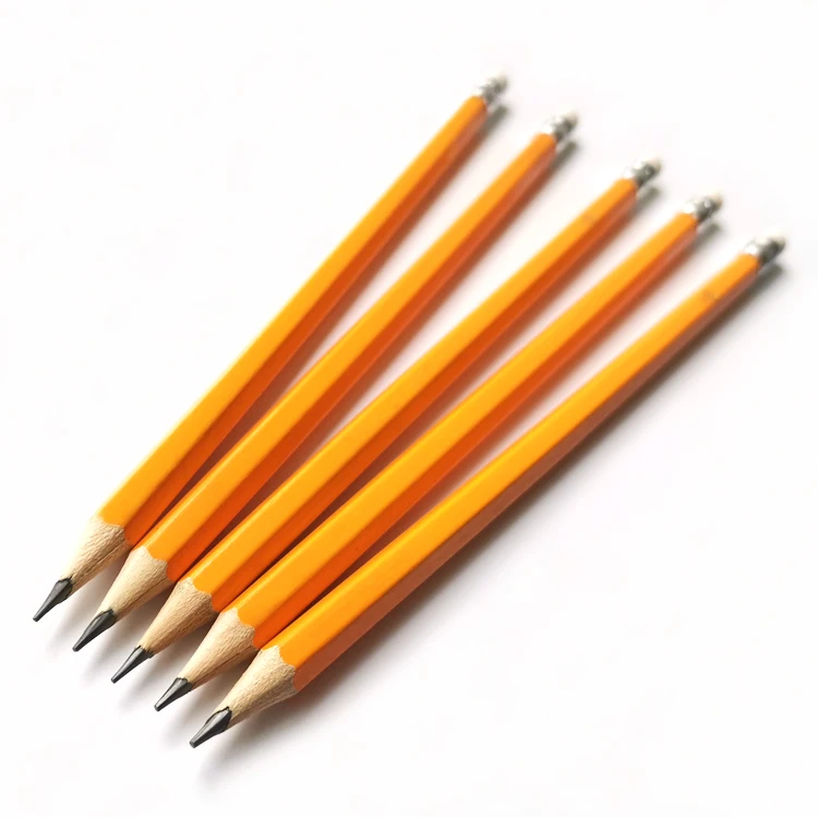 Shenzhen Yellow Colored Body Wood Pencils with Eraser Topper