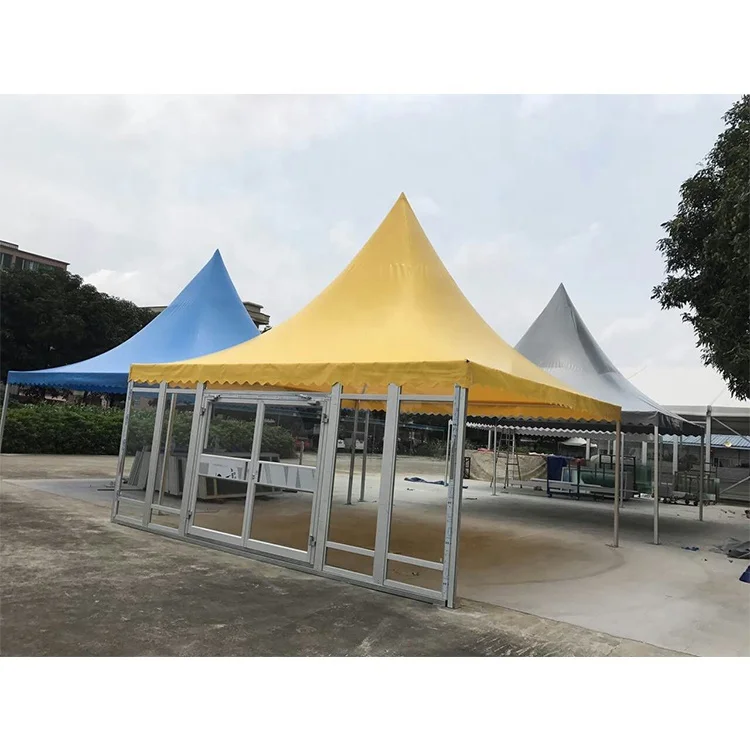 3x3 4x4 5x5 6x6m aluminum PVC Gazebo pinnacle Pagoda Tent in Guangzhou China