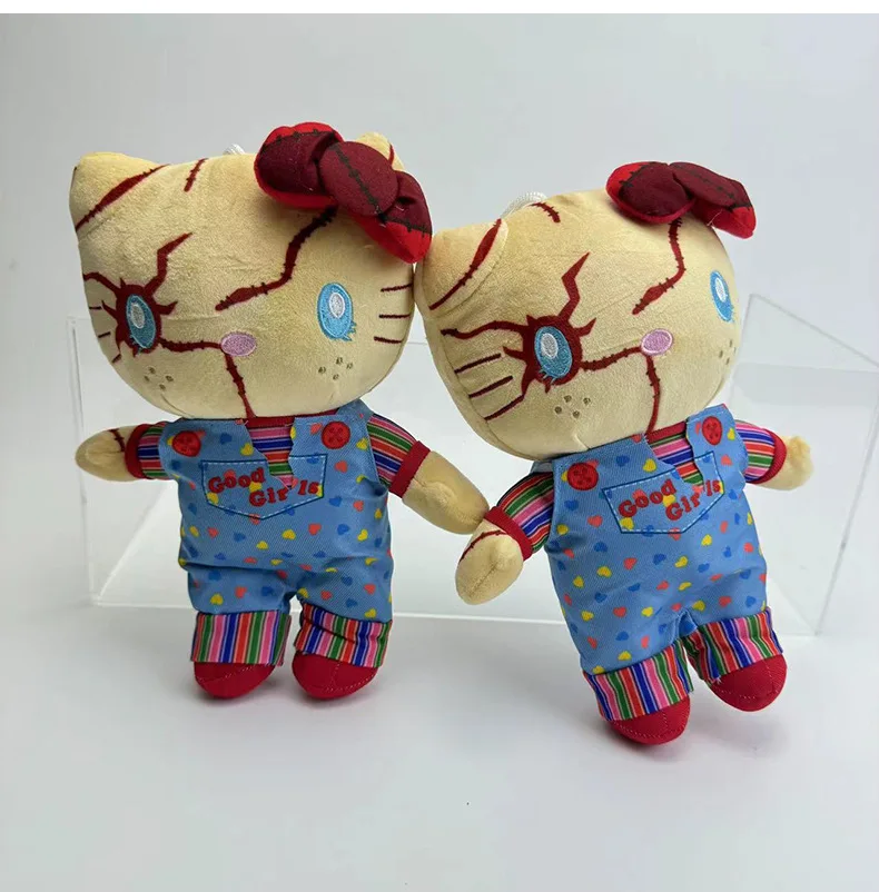 24cm Halloween Hello Kt Plush Toys Stuffed Horrible Skeleton Creative Custom Figure Plushie Peluches Halloween Toys Gift