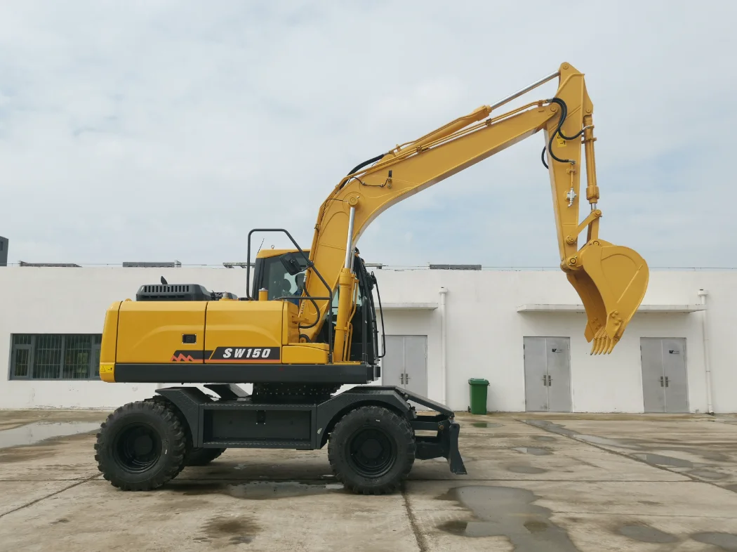 Китайский новый экскаватор 13 5-тонный колесный SW150 с ведром 0 58cbm для