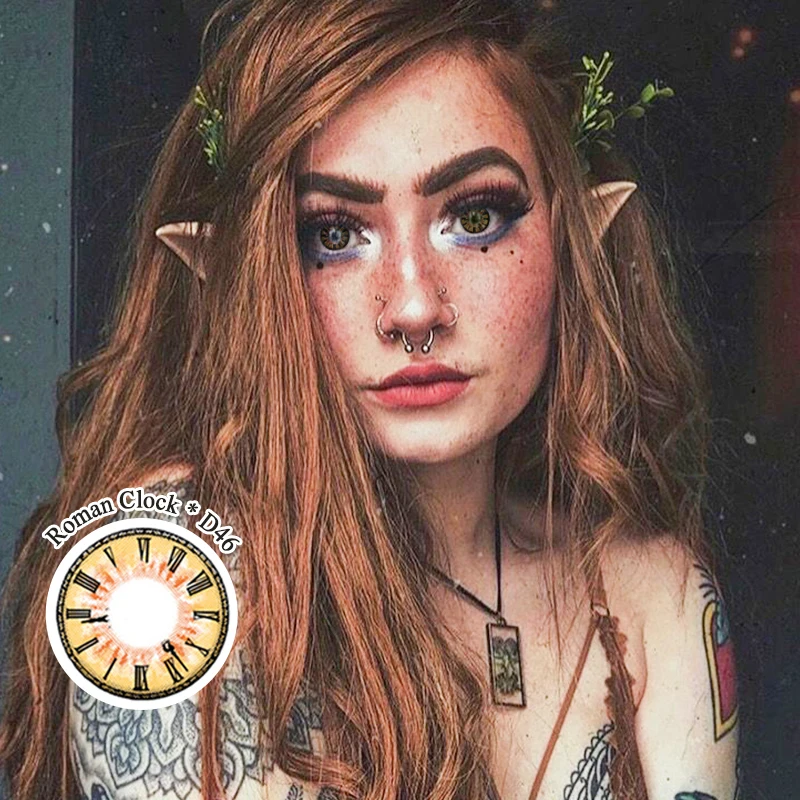 Wholesale Cosplay Crazy Halloween Yearly D46 Roman Clock Halloween Contact Lenses Crazy Color