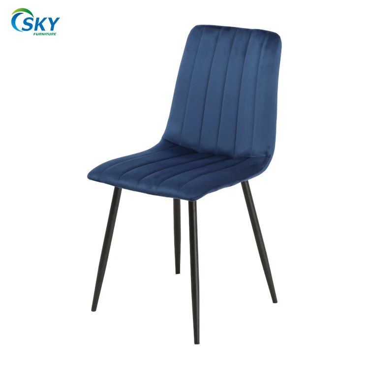 Sky KD structure Velvet Dining Chairs For Dining Room Nordic Comfortable Upholstered Blue Velvet Dining Chairs