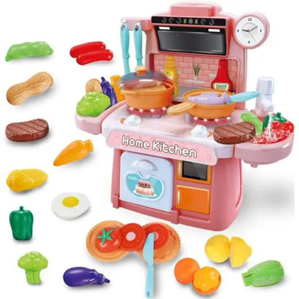 Popular pretend play educational cooking game school children baby cutting food and vegetables  kitchen toys for kids