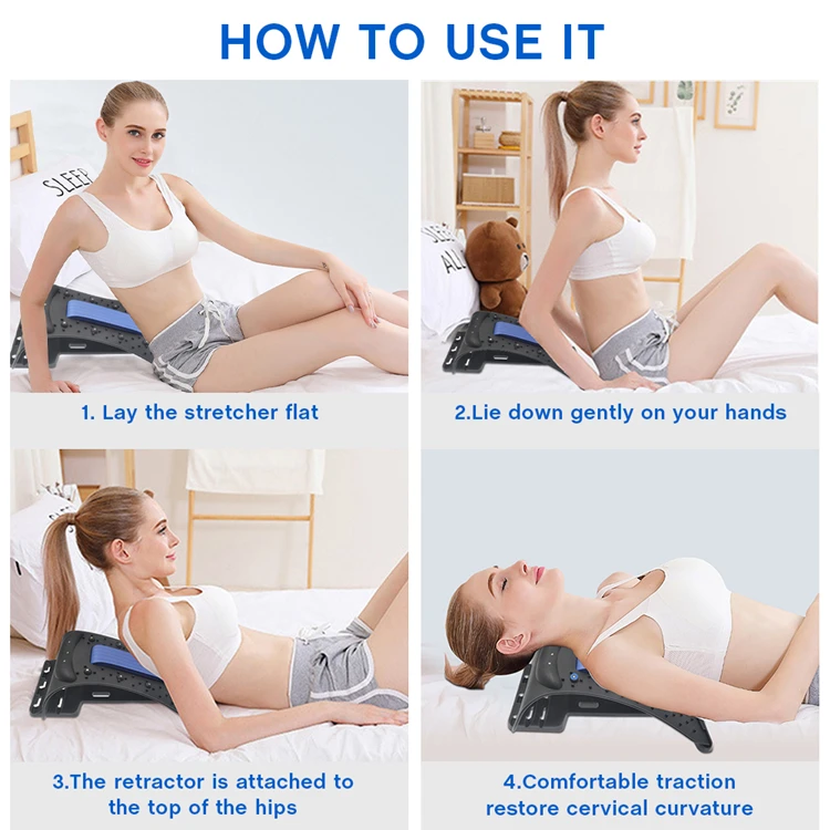 Neck and Back Stretch Massage Magnetic Therapy Acupressure Stretcher Fitness Equipment Lumbar Cervical Spine Support pain Relief