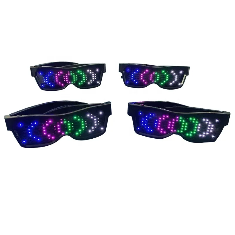 Customized LED Display Smart Glasses New Year Parties Halloween Christmas Graduation APP-Controlled Rave Light Glasses