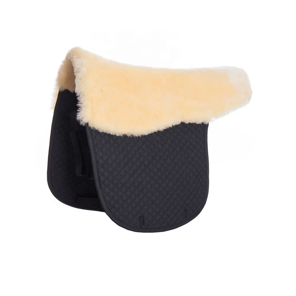 Diamond quilting sheepskin saddle pad