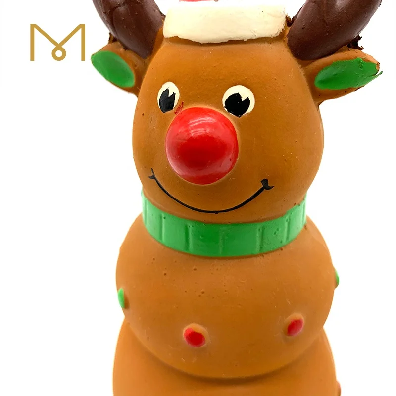 Durable Christmas gifts Handmade Latex Rubber  Elk Dog Pet Cat Toy Christmas