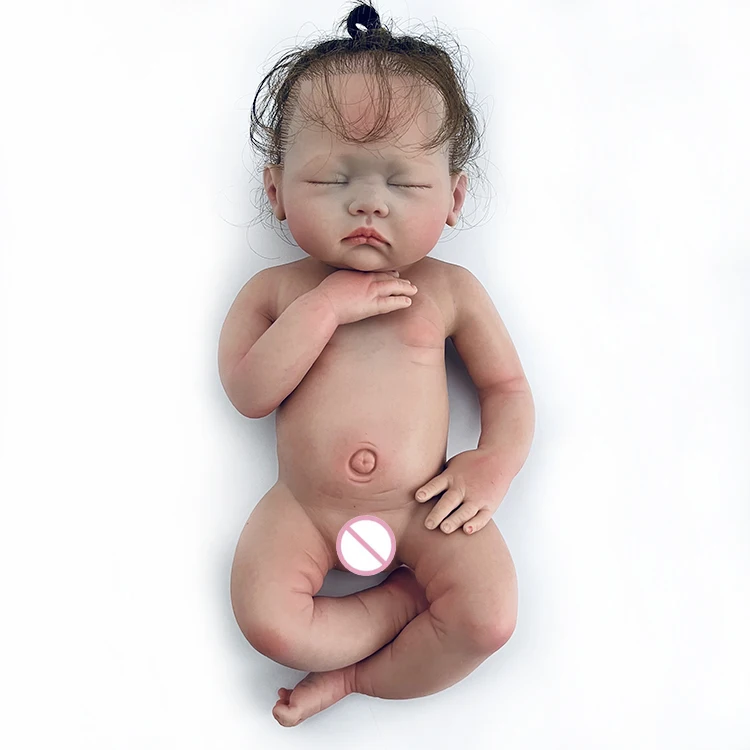 18 Inch Bebe  Full Body Solid Silicone Reborn Dolls Painted Bebe Reborn Likelike Handmade Bebe Reborn De Silicone