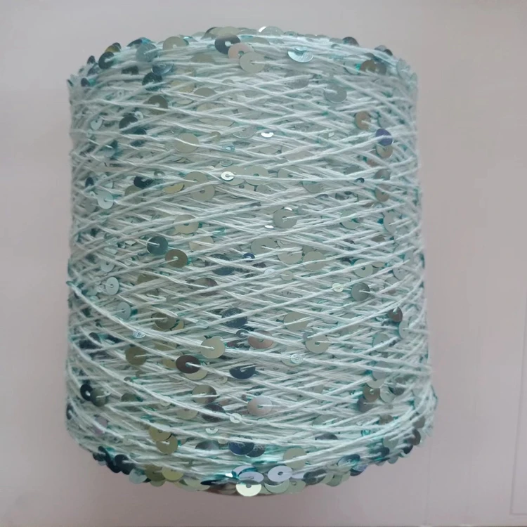 100% polyester 150 D 3 MM sequin beads yarn shiny bright fancy yarn for knitting