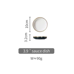 MONAZONE European Style Porcelain Rice Bowl Dishes Steak Plates Dinnerware Set