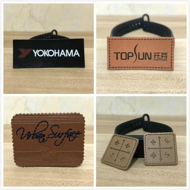 custom handbag faux leather jean label synthetic leather label for caps genuine leather label for jeans