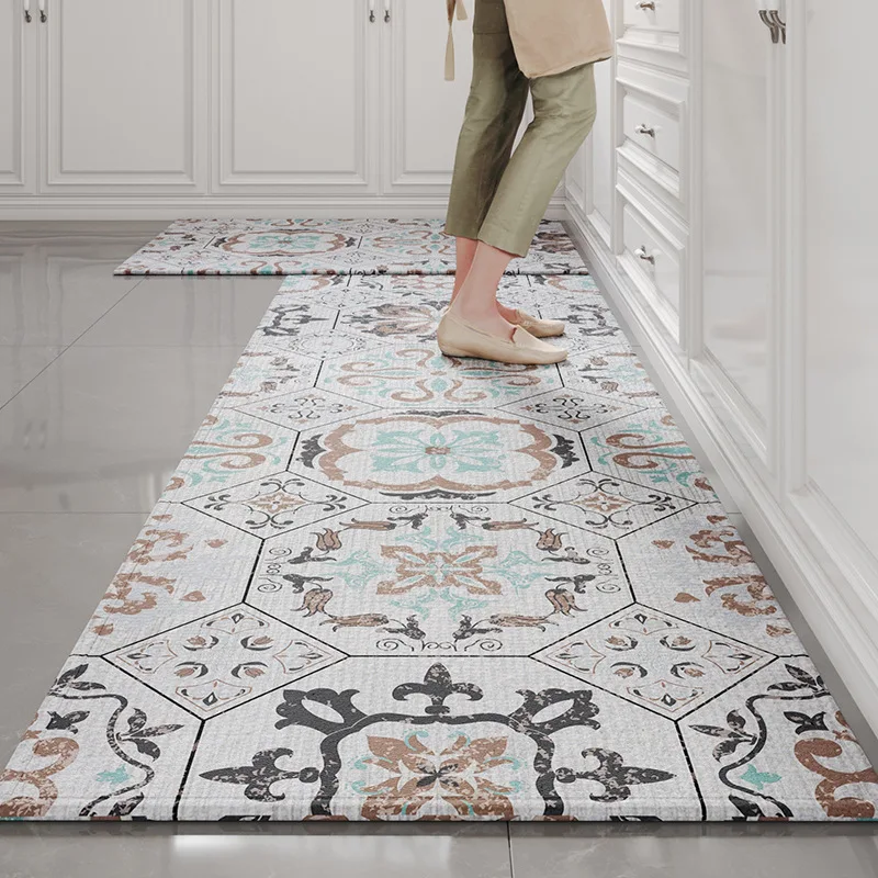 New kitchen anti-slip mat modern rug pvc  waterproof carpet floor  kitchen carpet