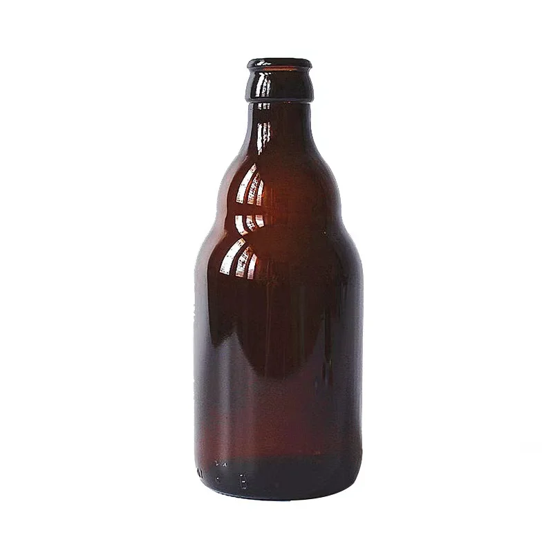 Hot Sale 330ml 500ml Brown Amber Bear Shape Glass Beer Bottle with Metal Top