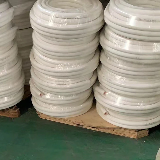 Refrigeration Parts 1/4+3/8 Air Conditioner White PE Covered Copper Pipe