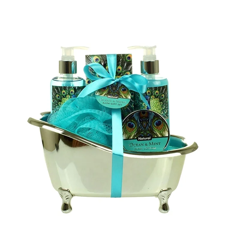 Body Cream and Lotion Beautiful Cleaning Bath Gift Set With Ceramic Tub
