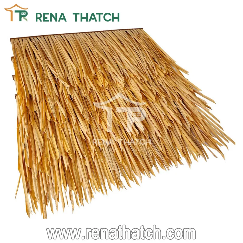 Plastic fire retardant synthetic straw artificial Nylon thatch roof tile synthetic thatch roof