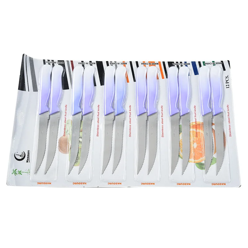 Plastic Handle Stainless Steel Household Kitchen Fruit Boning Knife Kitchen Knife Bread Knife 3pcs Set