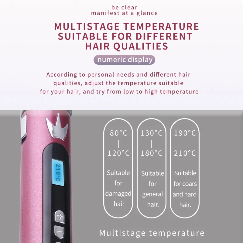 Salon Fashion Styling Tools Curling Iron Km-1718 Professional Curly Hair Curlers Wand with Temperature display