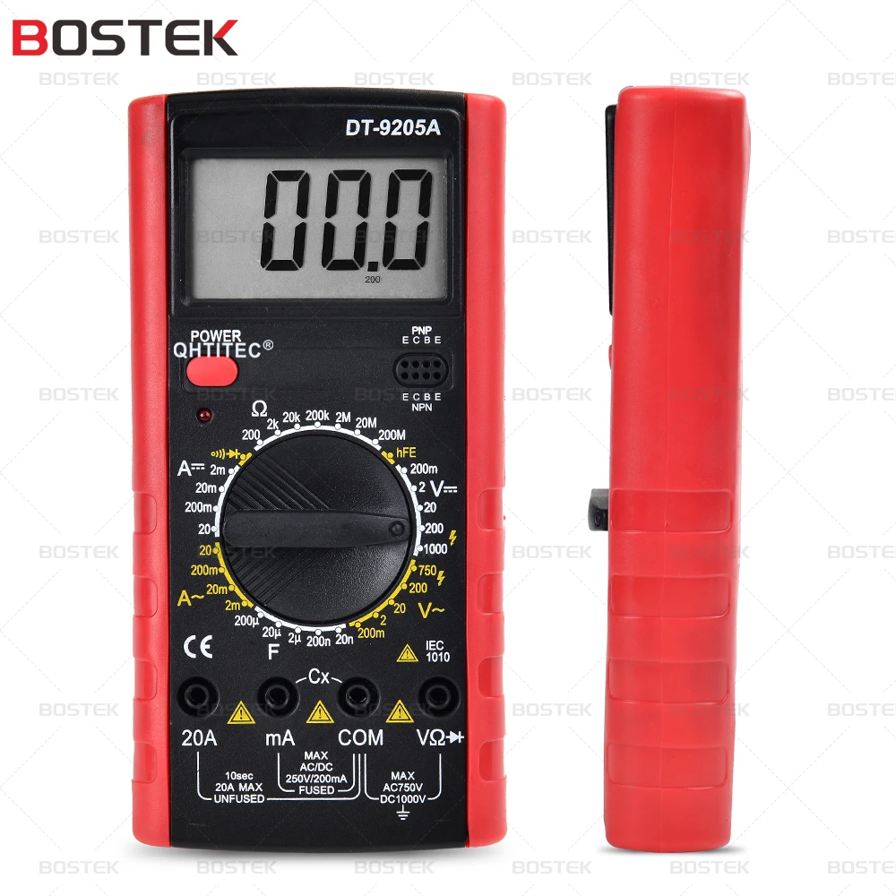 Цифровой мультиметр BOSTEK DT9205A измеритель напряжения постоянного и переменного тока амперметр тестер Гц