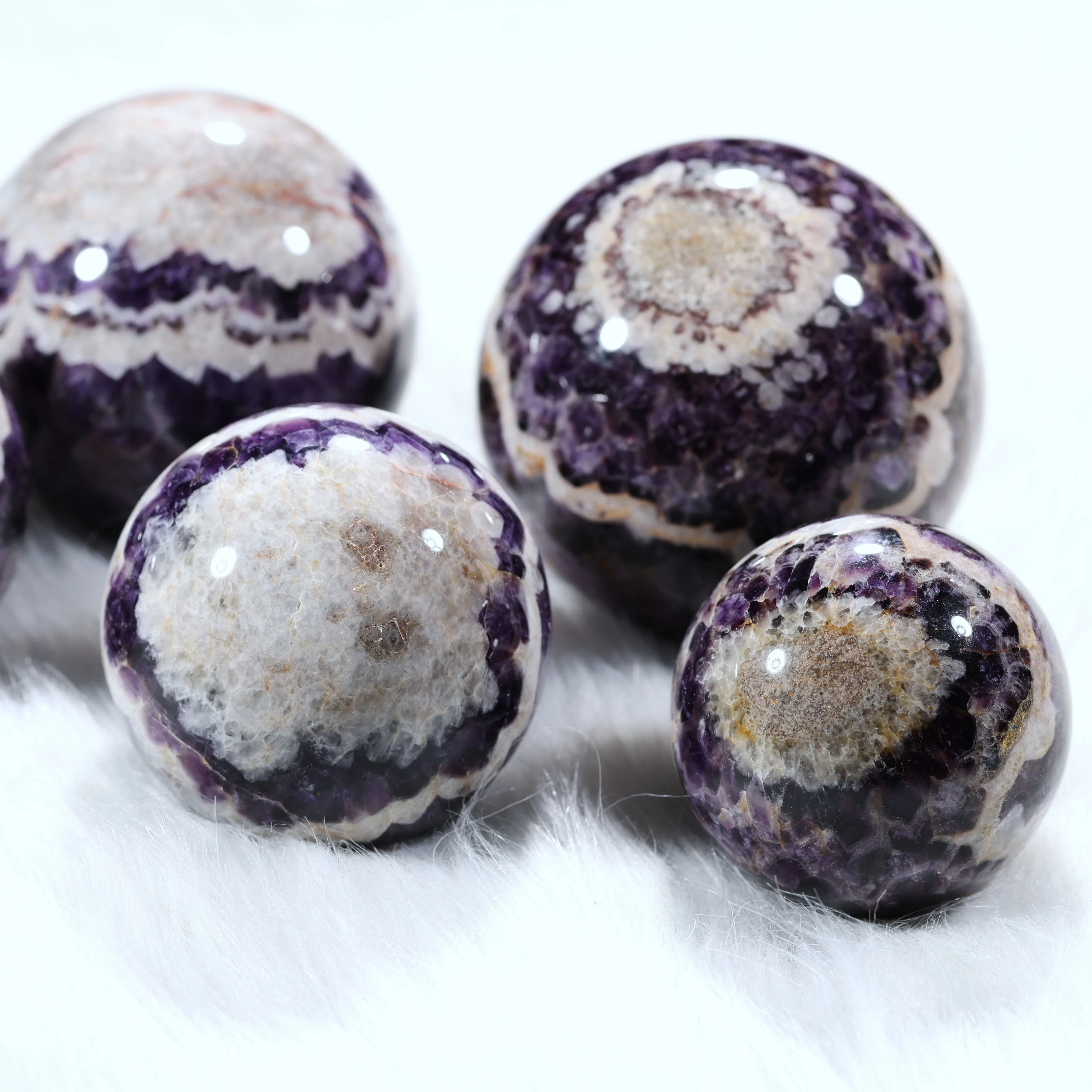 High quality chevron amethyst ball reiki healing stone crystals crafts dream amethyst sphere