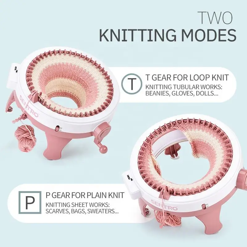 Weaving Machine Mini 48 Needles Circular Round DIY Plastic Knitting Machine Hat Sock Gift Toys For Girls Kids Adult Beginners