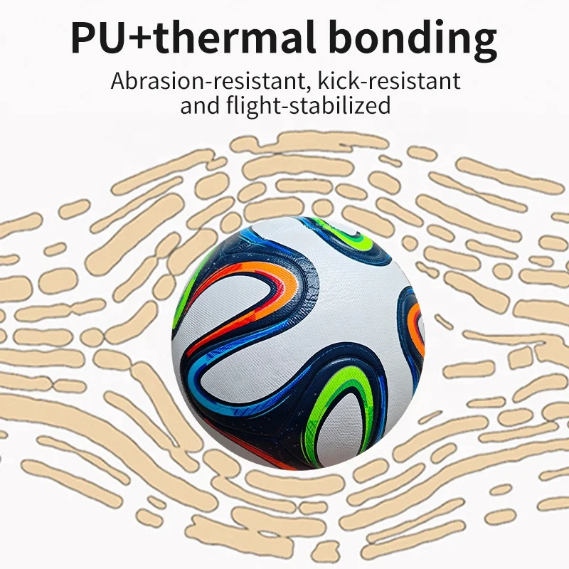 custom high Quality Size 5 PU Thermal bonding Soccer Balls professional football ball size 5 for match