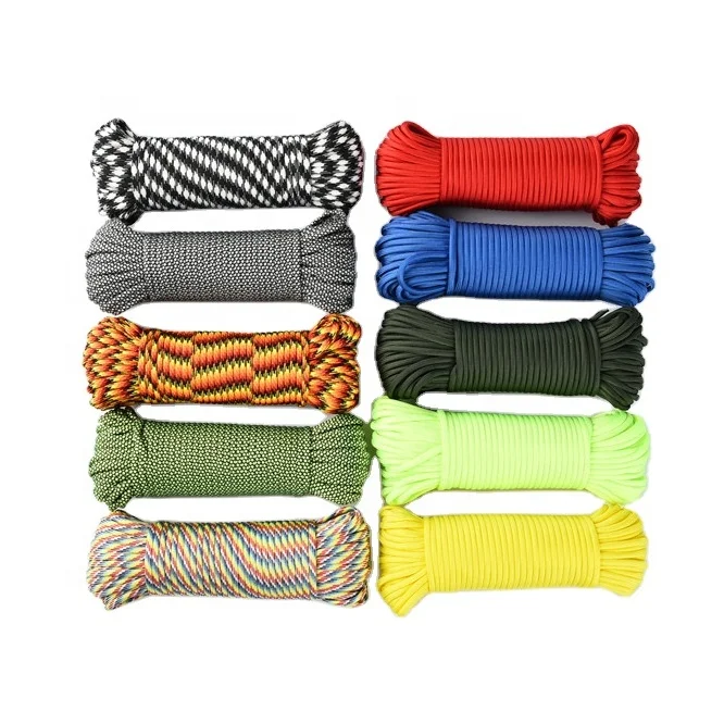 wholesale hiking camping 4 mm paracord 550 100ft 7 strands core parachute cord pulseira paracord rope