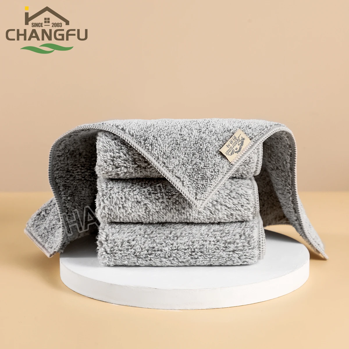 Changfu Bamboo Charcoal Dish Cloth Non - oil Household Cleaning Bamboo Fiber Kitchen Supplies Thickening Towel