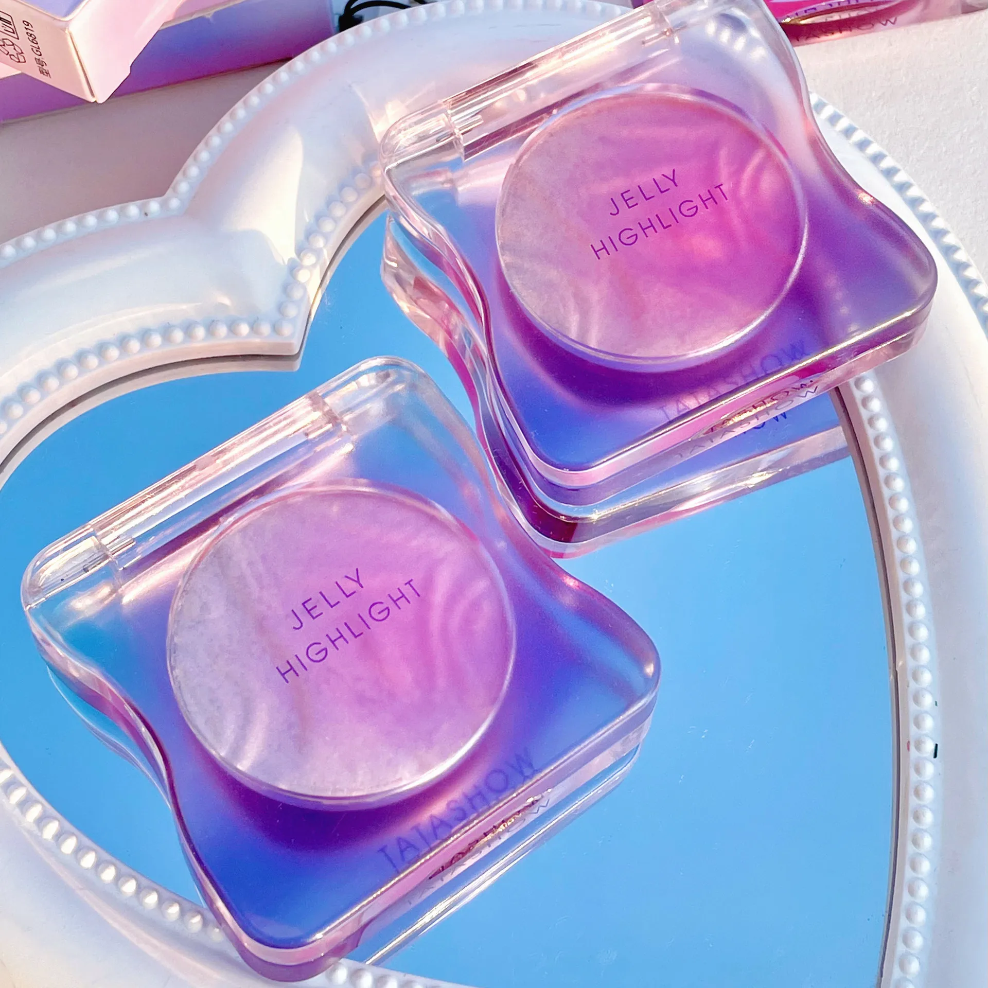 Nebula highlighter powder Mashed potato Cake Monochrome high-gloss contouring female natural nude makeup brightening