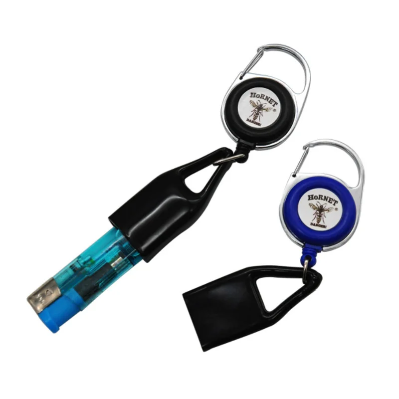 Hot Selling Silicone Sticker Lighter Leashes Safe Stash Clip Retractable Keychain Holder Customize Logo Smoking Accessory
