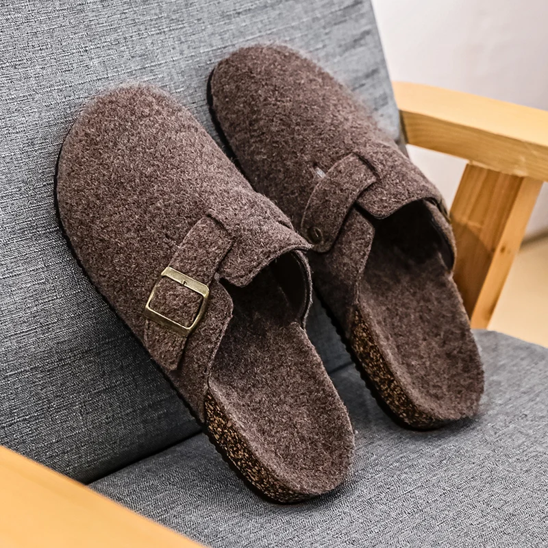 Top selling high-quality Birkent velvet with comfortable internal anti slip design, soft couple cotton slippers