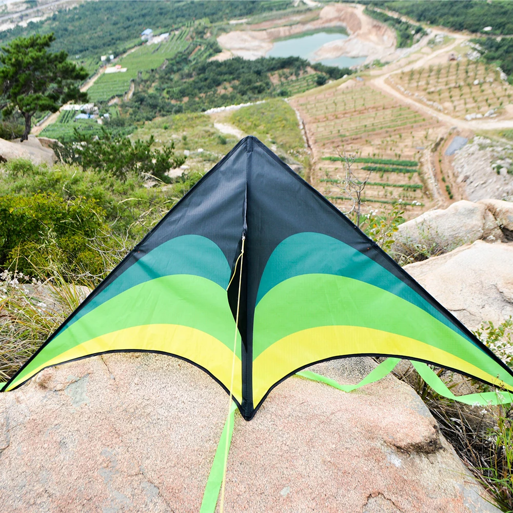 Weifang Triangle Green Grassland Card Ventilation Kite Breeze Easy Fly Handheld Line Roulette Adult Special Customizable
