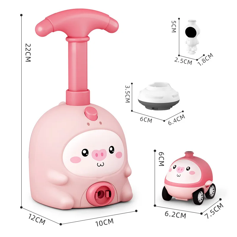 Power Balloon Cars Toy Hand Pressed Balloon Animal Shape Launcher Car Toy Set Air Power Balloon Car For Children Gift