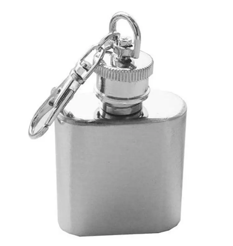 Portable 1oz Stainless Steel Alcohol Flagon, Keychain high quality mini keychain flask, 1ounce stainless steel hip flask