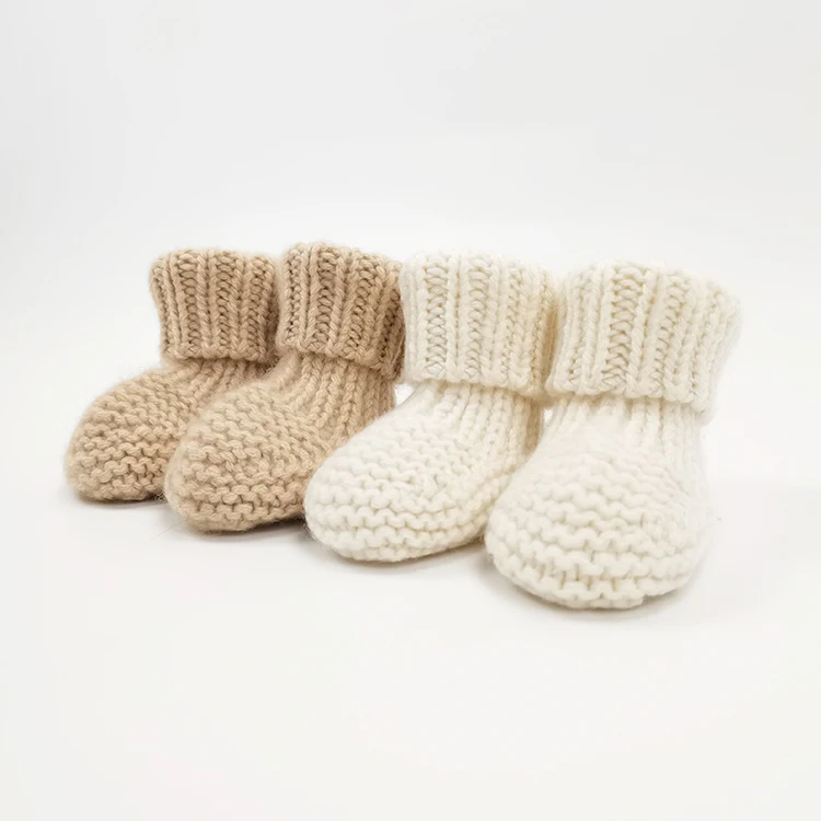 Лидер продаж вязаные крючком детские ботинки из 100% чистого кашемира носки для новорожденных ручной работы