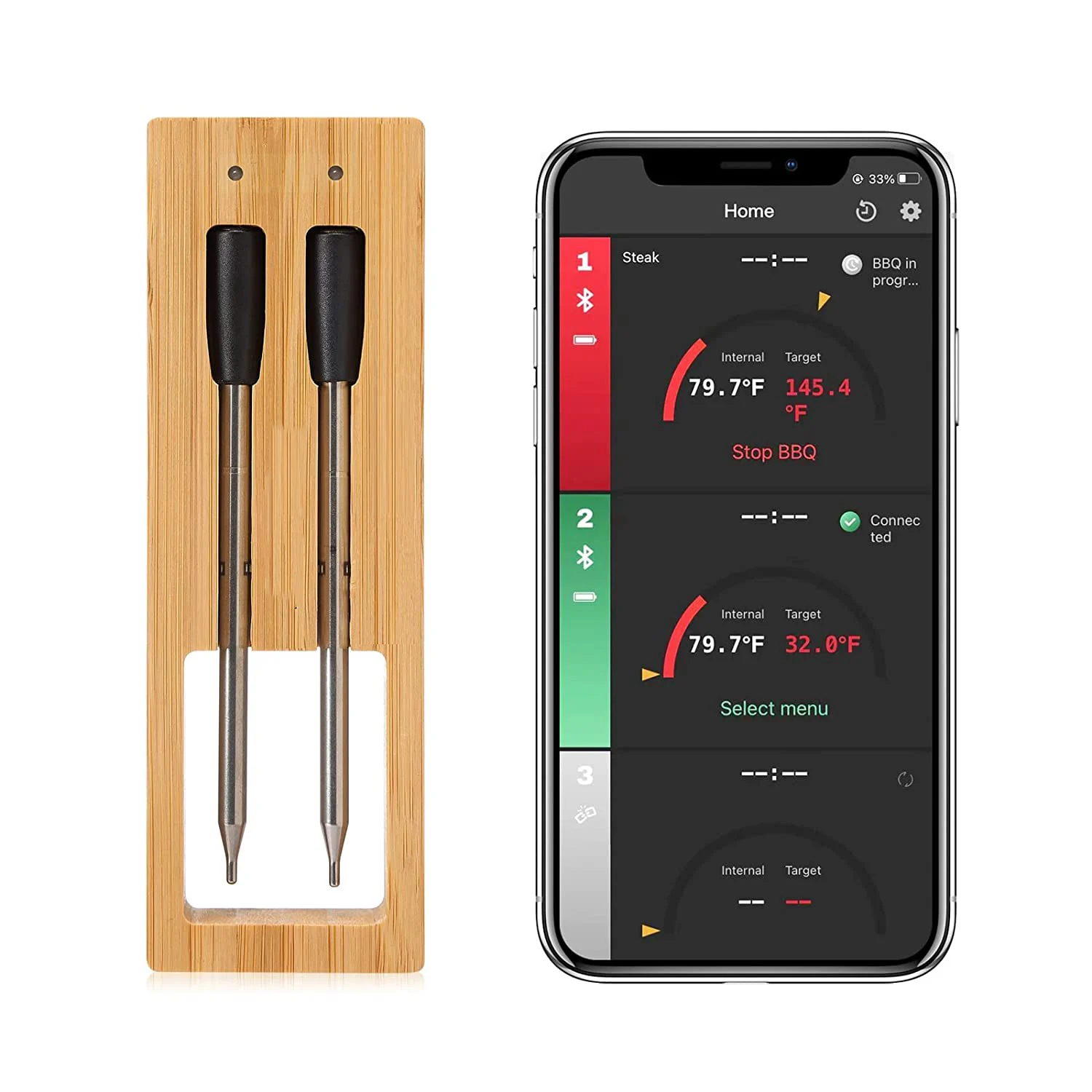 Manufacturer household meat food thermometer kitchen single double probe thermometer smart thermometer APP