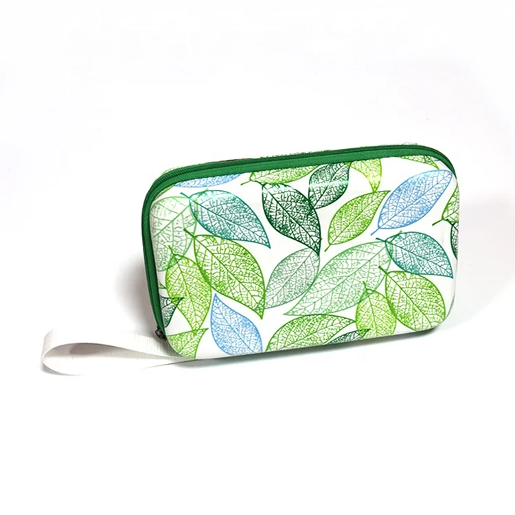 Green Leaf Colorful Printing Travel Portable Water Resistant Carrying Kit for Ticket Passport Banknotes