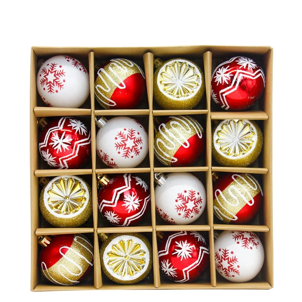 New Arrive Hand-Painted 6cm Christmas Ball Set Decoration Home Special-Shaped Plastic Small Christmas Tree Pendant