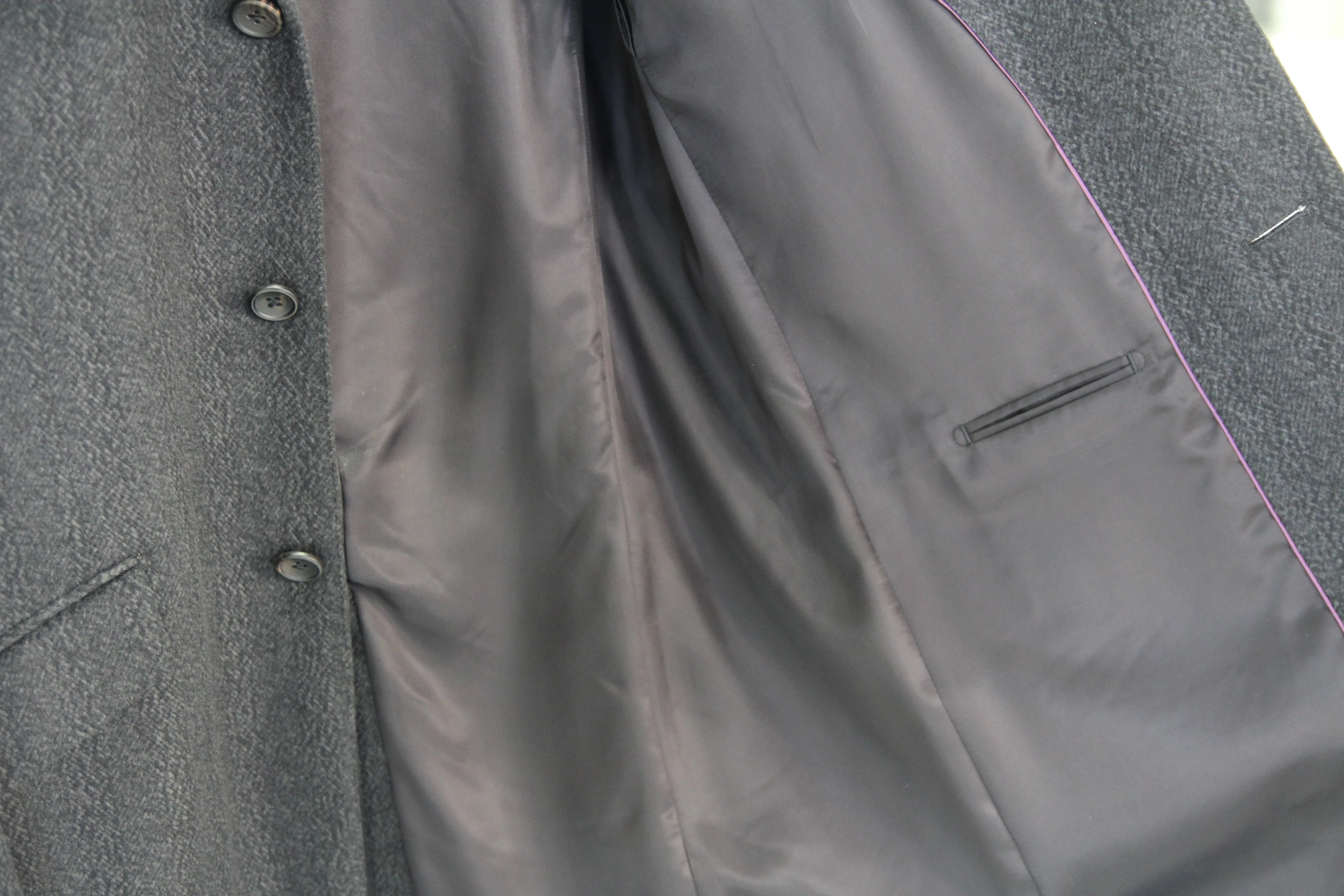 Factory Wholesale High Quality Wool Cashmere Trench Iron Grey Coat Slim Fit Overcoat Warm Winter Long Trench Men Coats