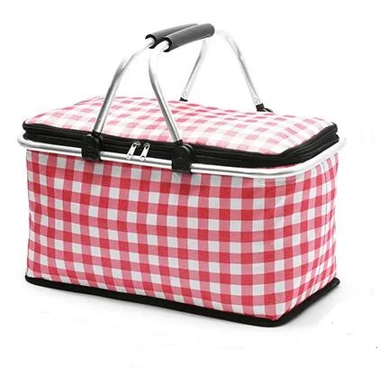 basket cooler bag Insulation Folding Picnic Portable Ice Pack Food Thermal Bag Food Delivery Drink Carrier Insulated Bag