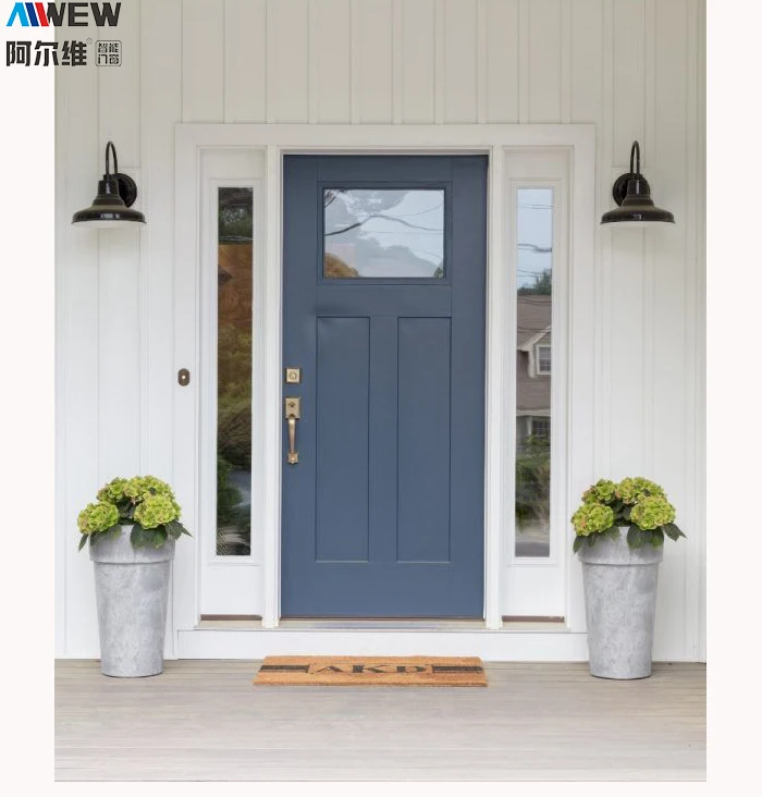 Modern Bathroom Narrow Frame Swing door Aluminium Interior Glass Casement door