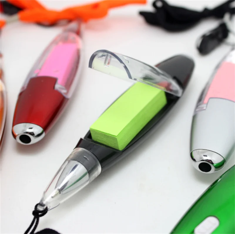 Factory Promotion multi-function color Lanyard with sticky note light pen LED light pen