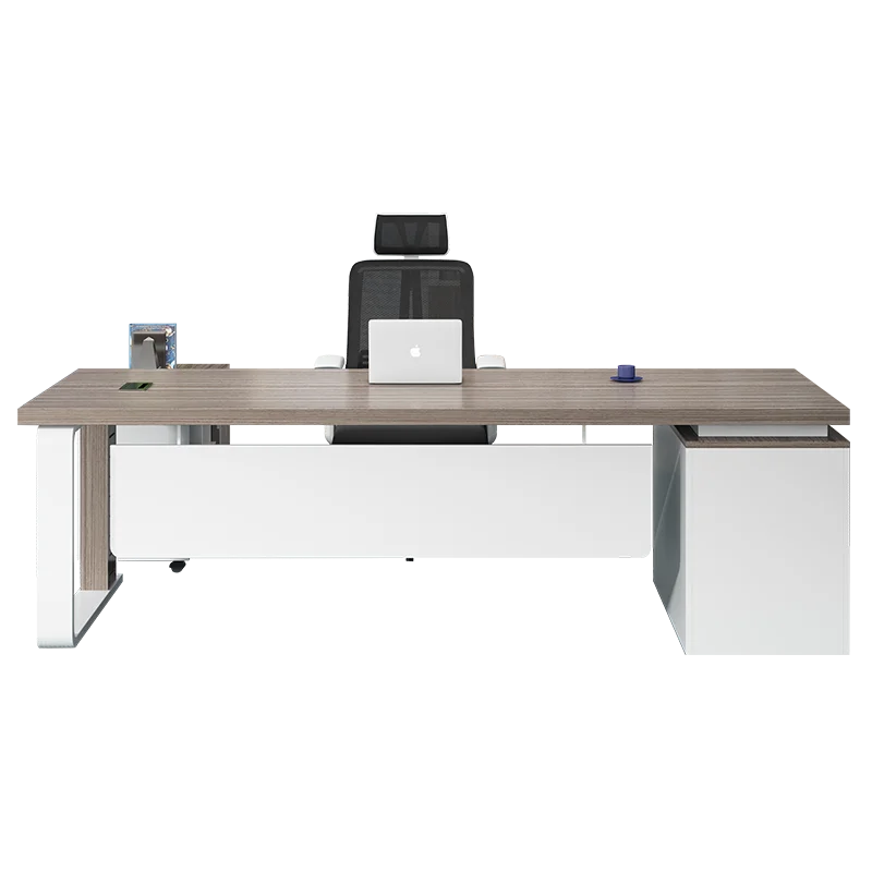 
Современный модный компьютерный стол с ящиками, современный офисный стол из меламина, фотографии L-образной формы с металлическим основанием, L-образный стол 