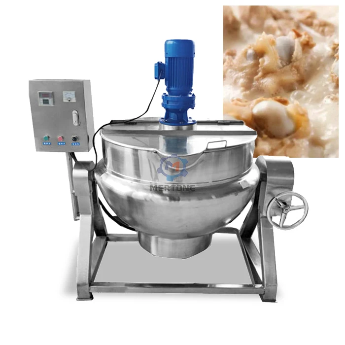 Jacketed Vessel Commercial Industrial Heating Pot With Stirrer Steam Cooking Kettle With Agitator