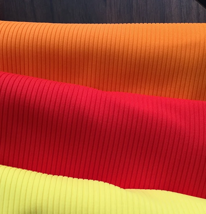 Hot selling customized color 4 way stretch tricot rib  for swimwear
