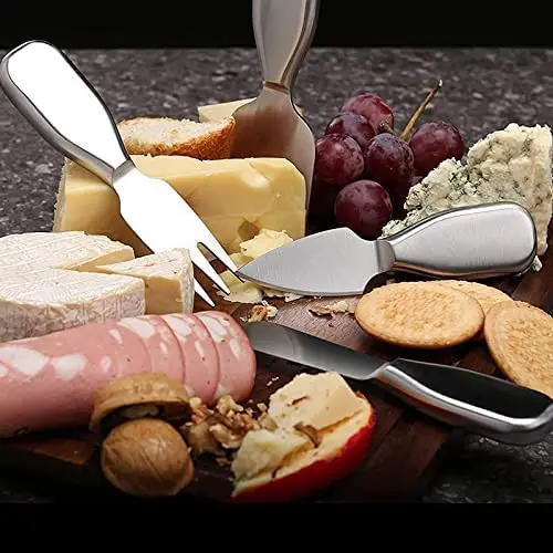 Factory Wholesale Kitchen Butter Cream Pizza Cut Knife and Fork Stainless Steel Cheese Knife