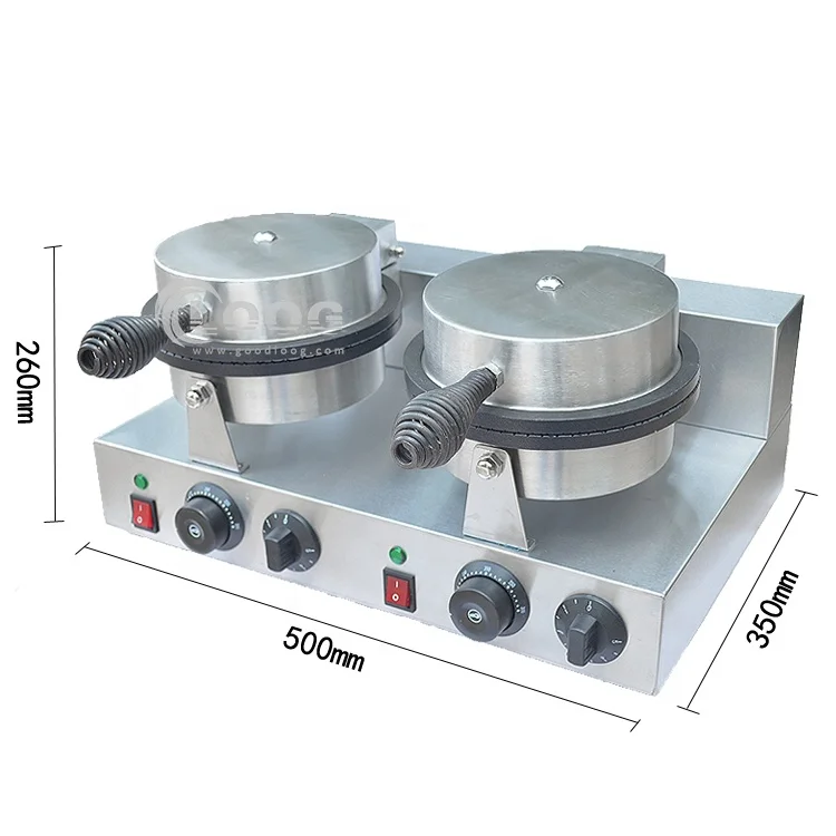 Electric Nonstick Ice Cone Maker Double Head Waffle Cone Making Machine Price Ice Cream Waffle Cone Maker