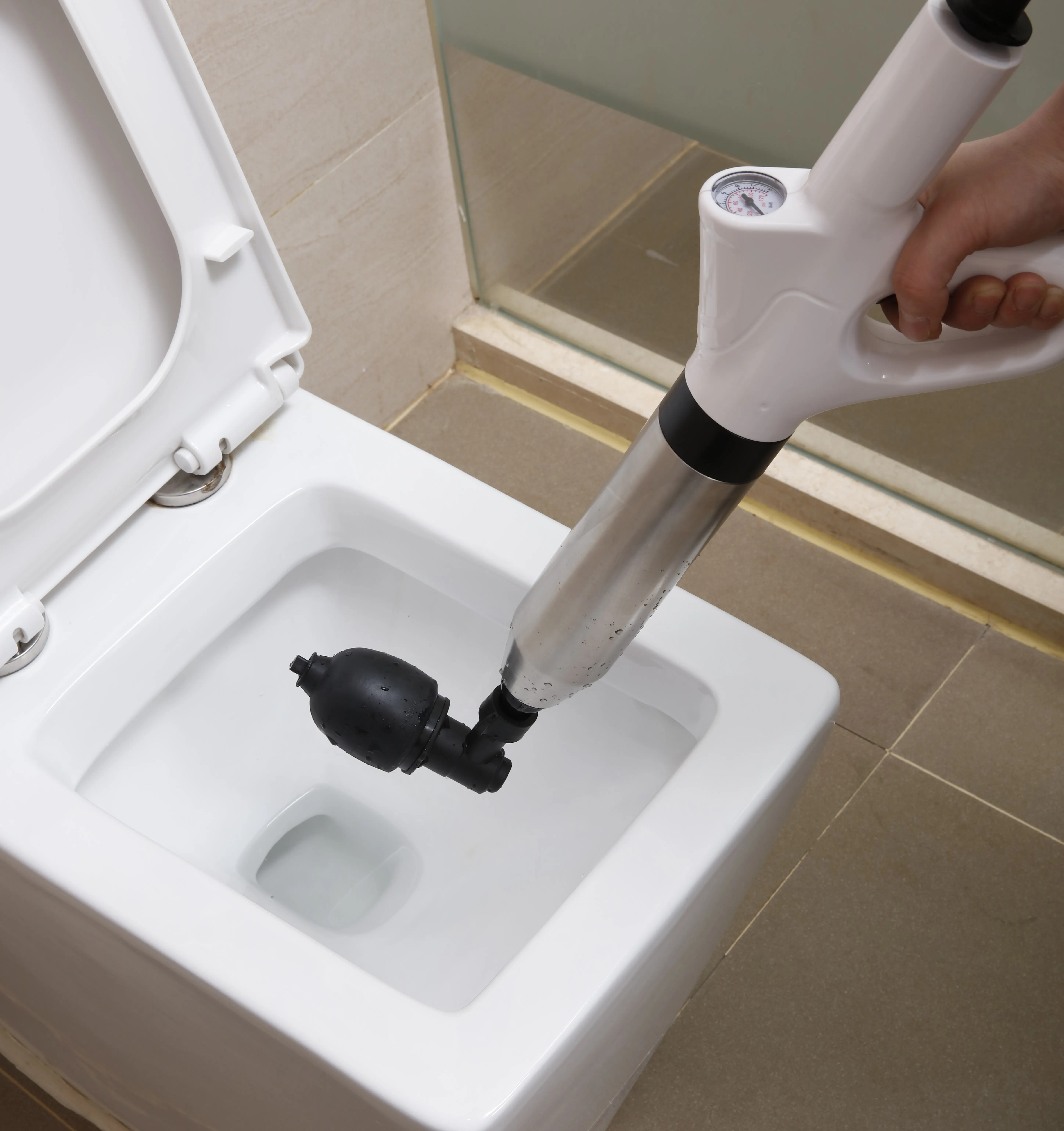 Household High Pressure Manual Snake Pipe Drain Cleaner Toilet Unblocked Plunger Mini Toilet Pumper Pipe Unblocker
